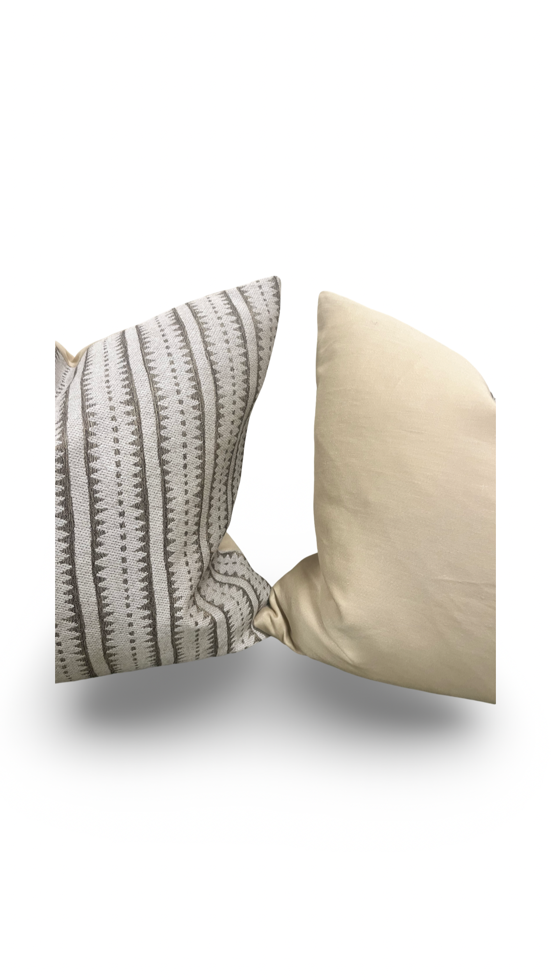 Gold and Tan Vertical Stripe 20x20" Knife Edge Decorative Throw Pillow