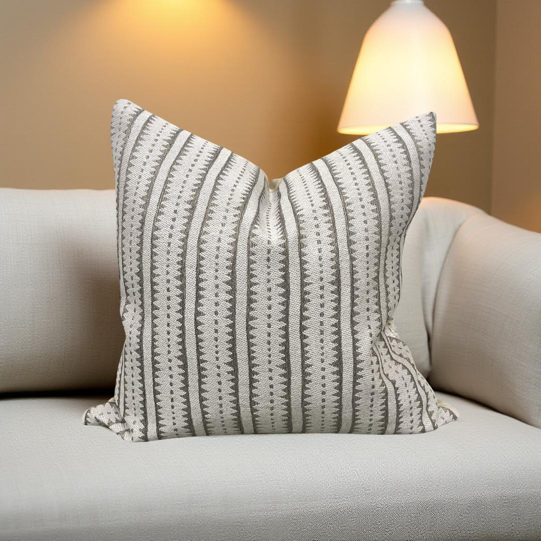 Gold and Tan Vertical Stripe 20x20" Knife Edge Decorative Throw Pillow