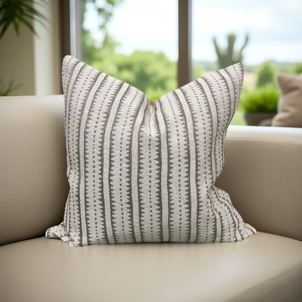 Gold and Tan Vertical Stripe 20x20" Knife Edge Decorative Throw Pillow