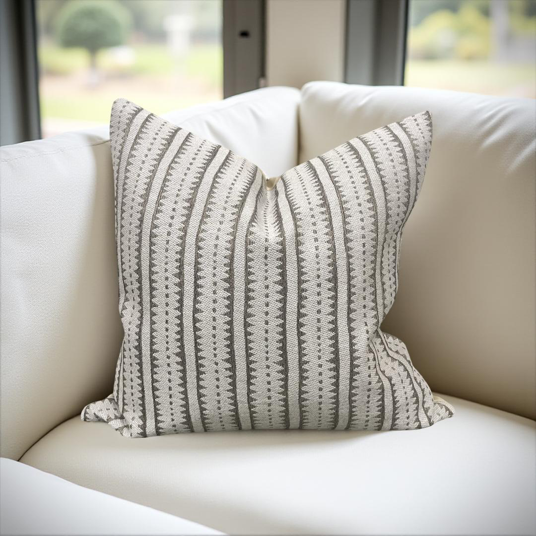 Gold and Tan Vertical Stripe 20x20" Knife Edge Decorative Throw Pillow