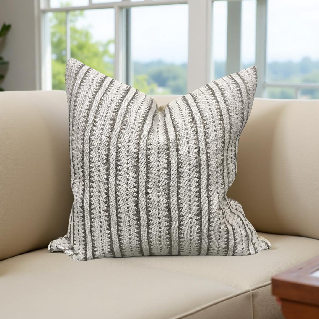 Gold and Tan Vertical Stripe 20x20" Knife Edge Decorative Throw Pillow