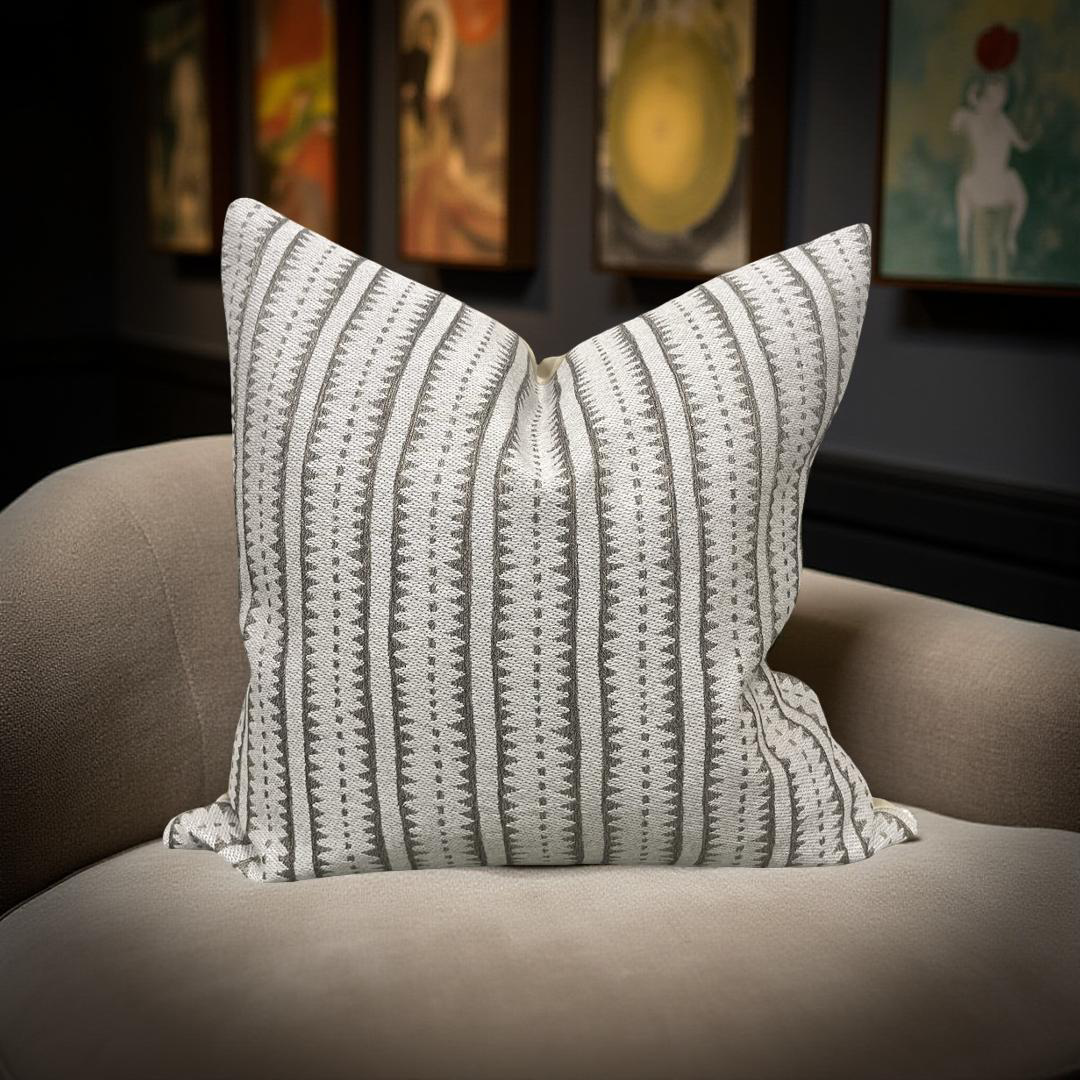 Gold and Tan Vertical Stripe 20x20" Knife Edge Decorative Throw Pillow