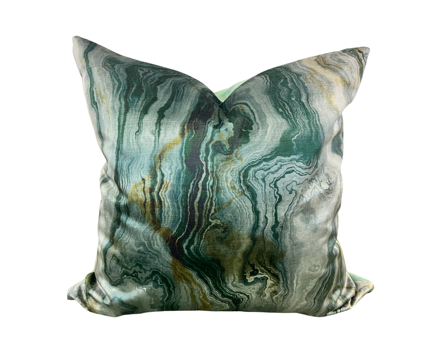 Green Velvet Abstract 20X20" Knife Edge Decorative Pillow