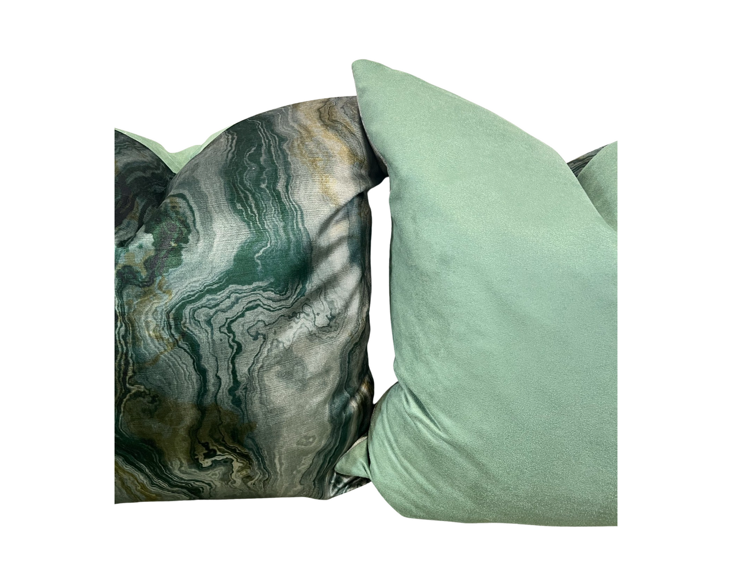 Green Velvet Abstract 20X20" Knife Edge Decorative Pillow