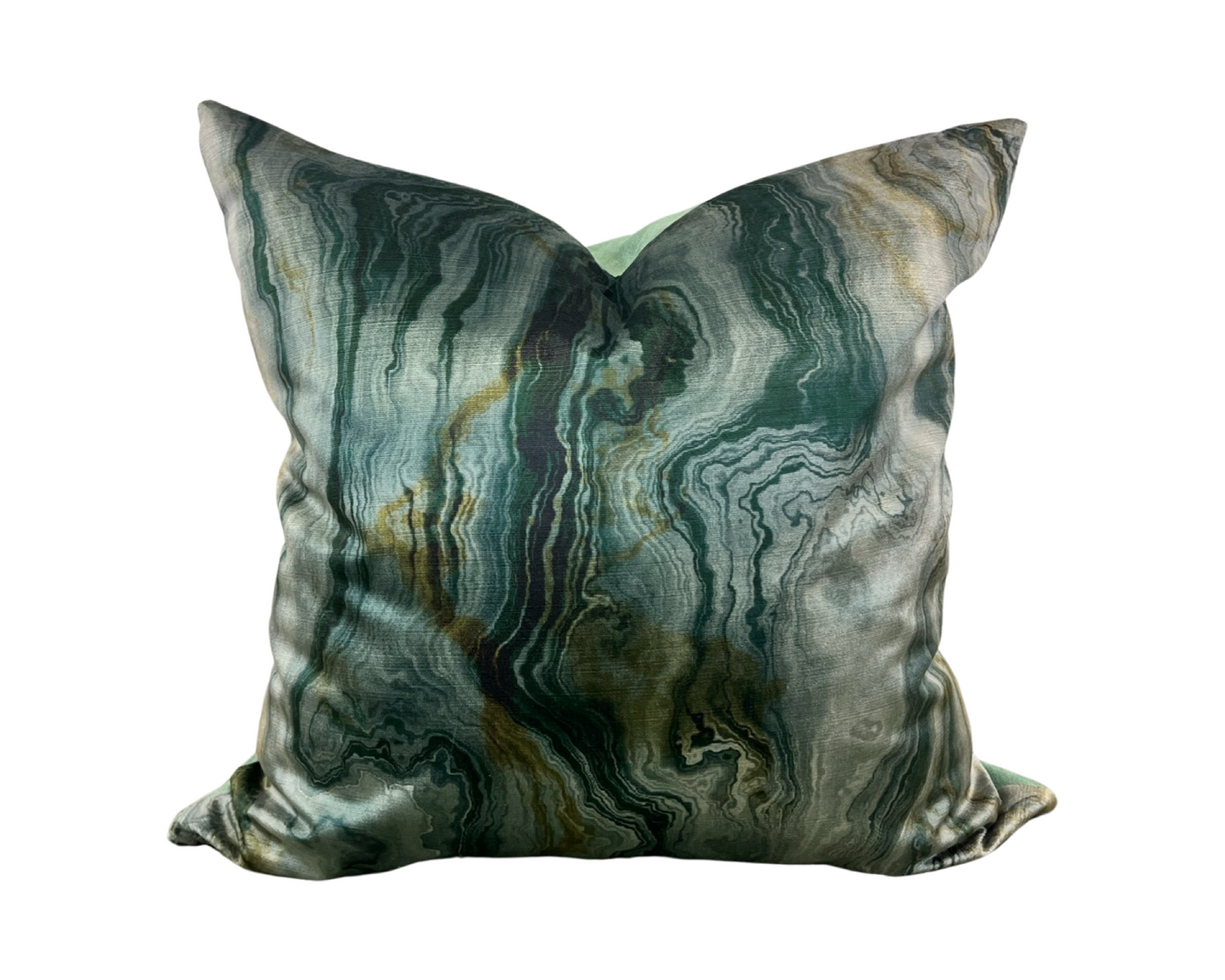 Green Velvet Abstract 20X20" Knife Edge Decorative Pillow