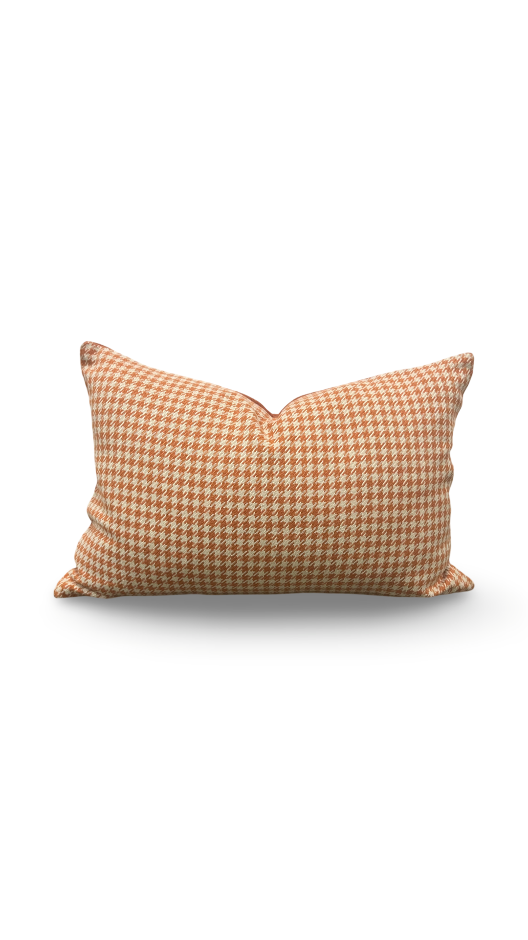 Paprika Small Houndstooth 12X18" Knife Edge Decorative Lumbar Pillow