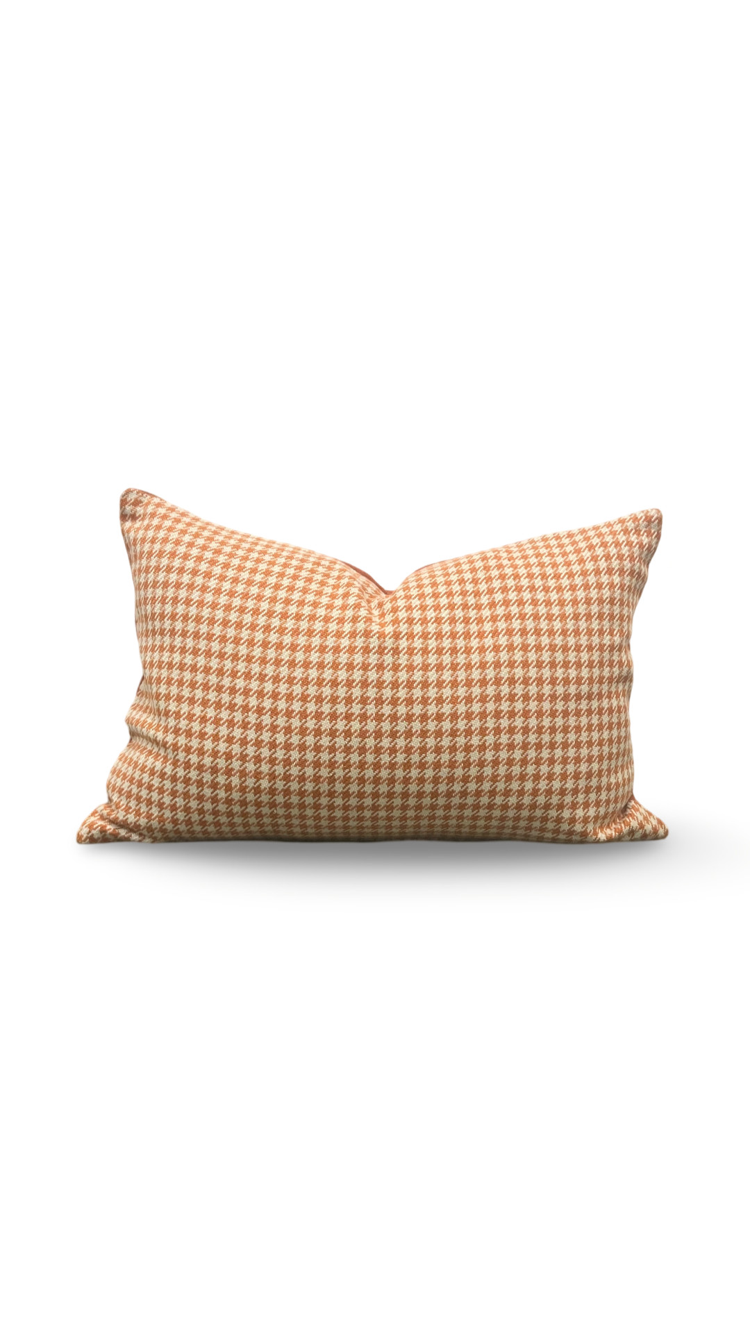 Paprika Small Houndstooth 12X18" Knife Edge Decorative Lumbar Pillow
