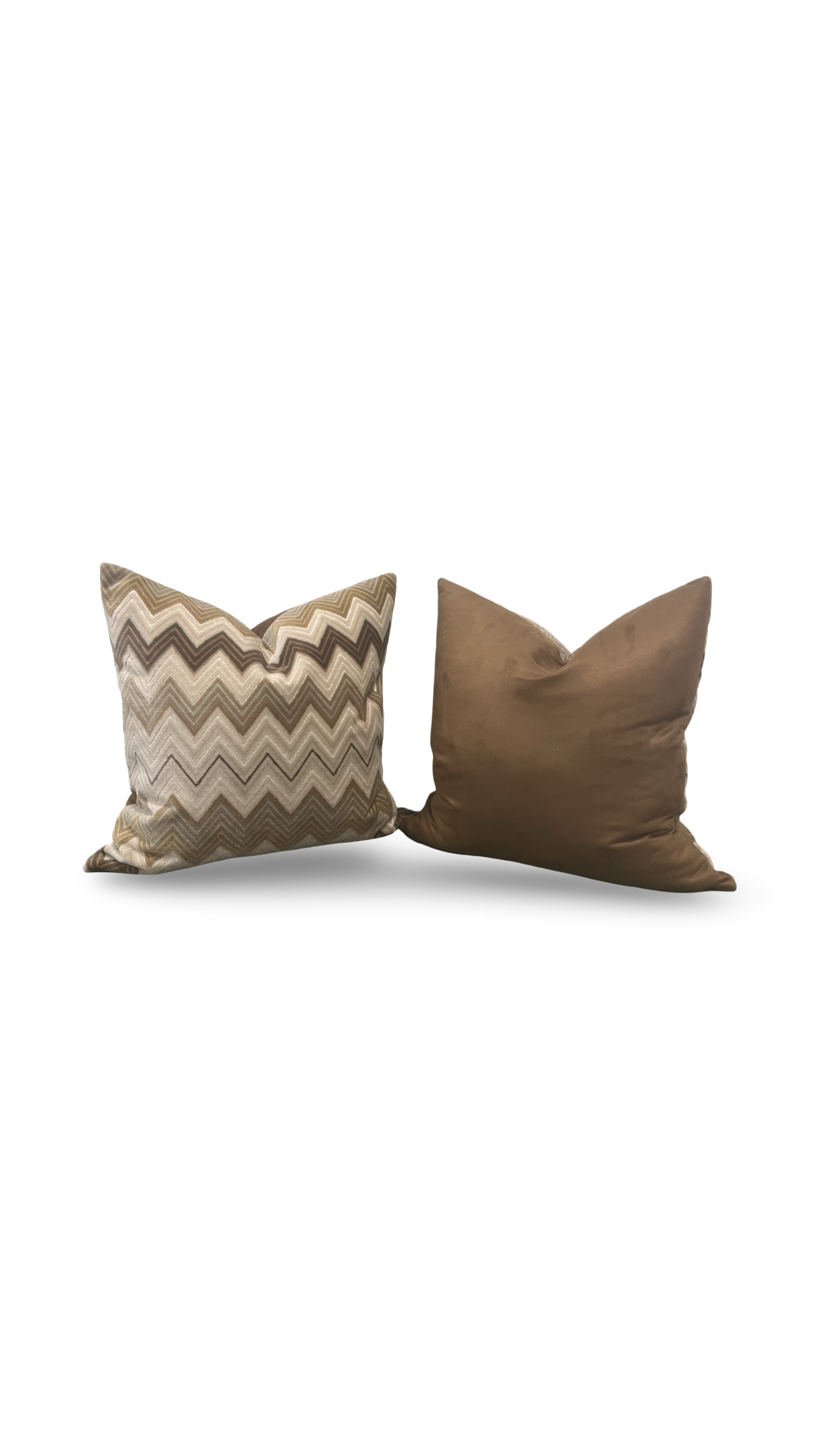 Decorative Pillow Natural 22x22" Knife Edge Zig Zag Design