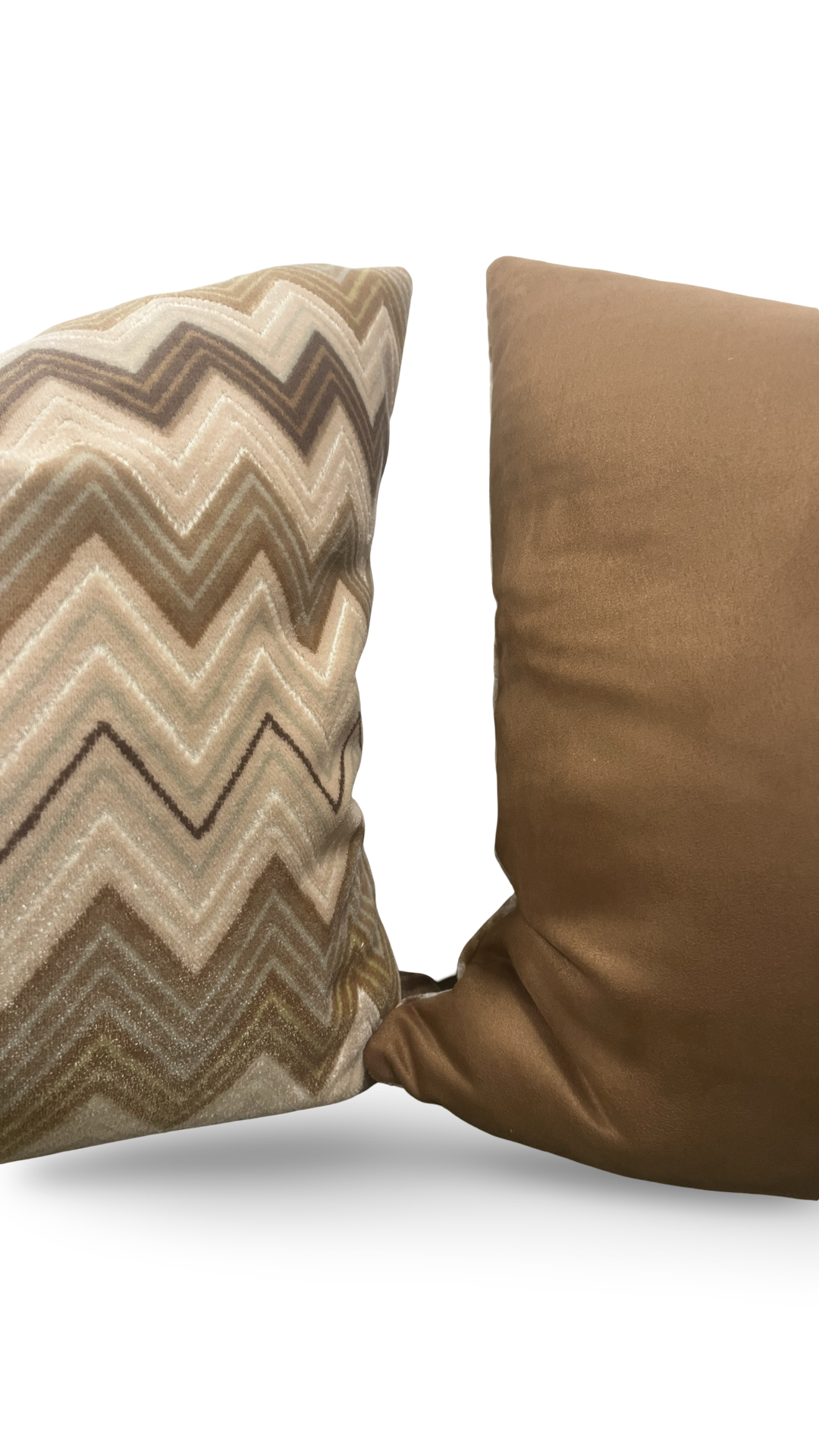 Decorative Pillow Natural 22x22" Knife Edge Zig Zag Design