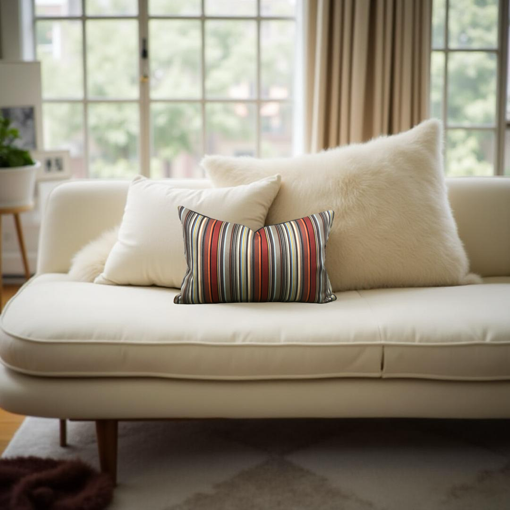 Harmonious Stripe 12X18" Knife Edge Decorative Lumbar Pillow