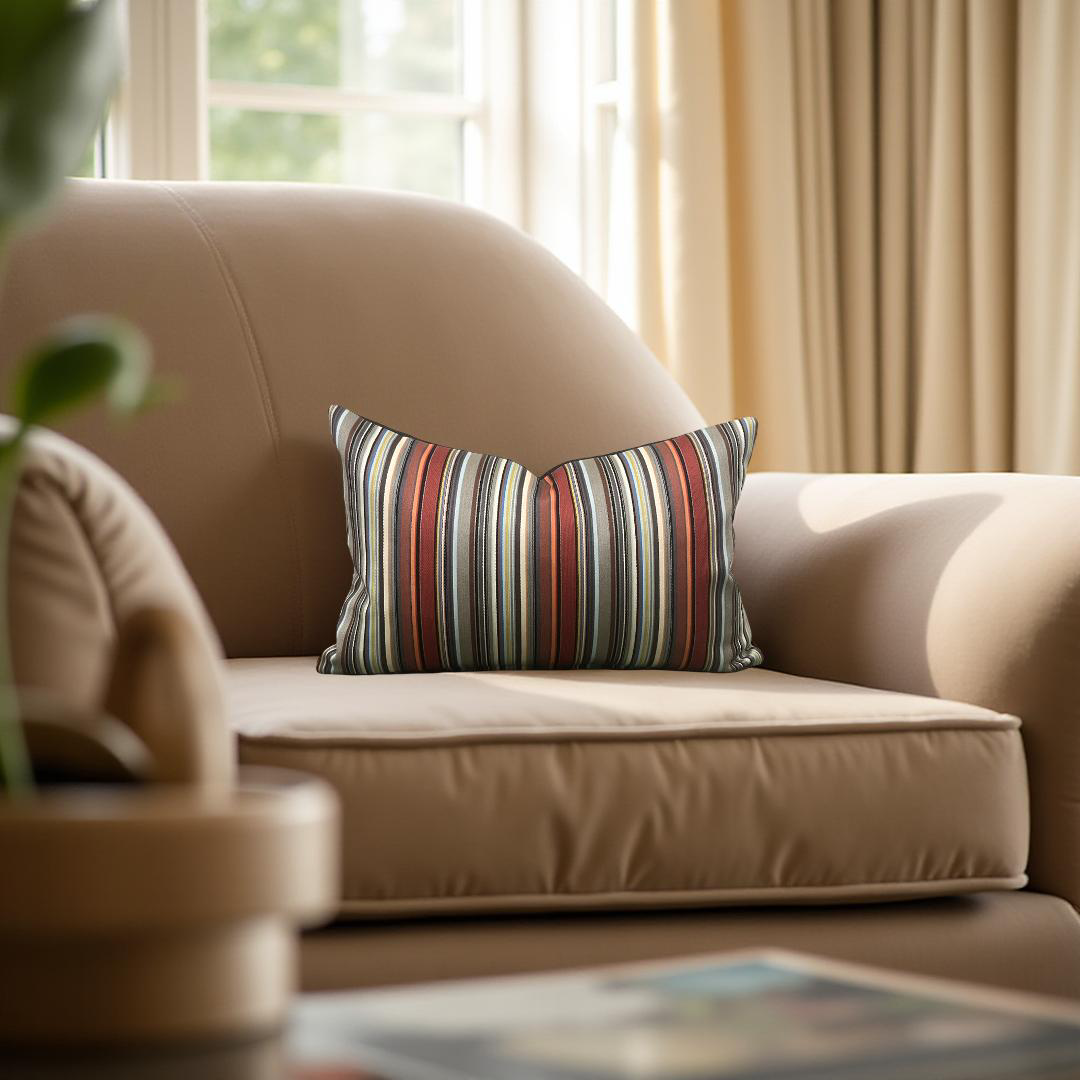Harmonious Stripe 12X18" Knife Edge Decorative Lumbar Pillow