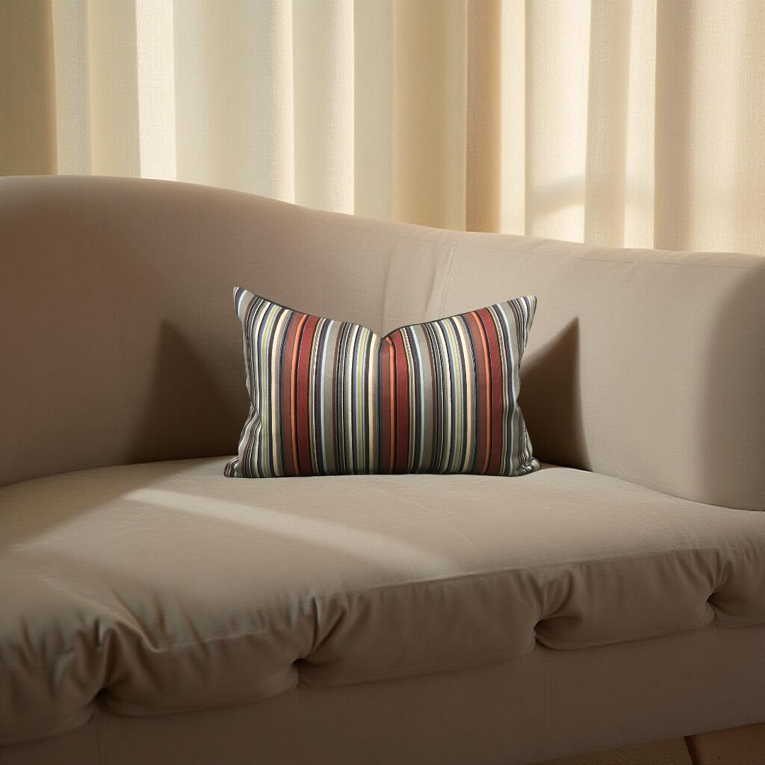 Harmonious Stripe 12X18" Knife Edge Decorative Lumbar Pillow