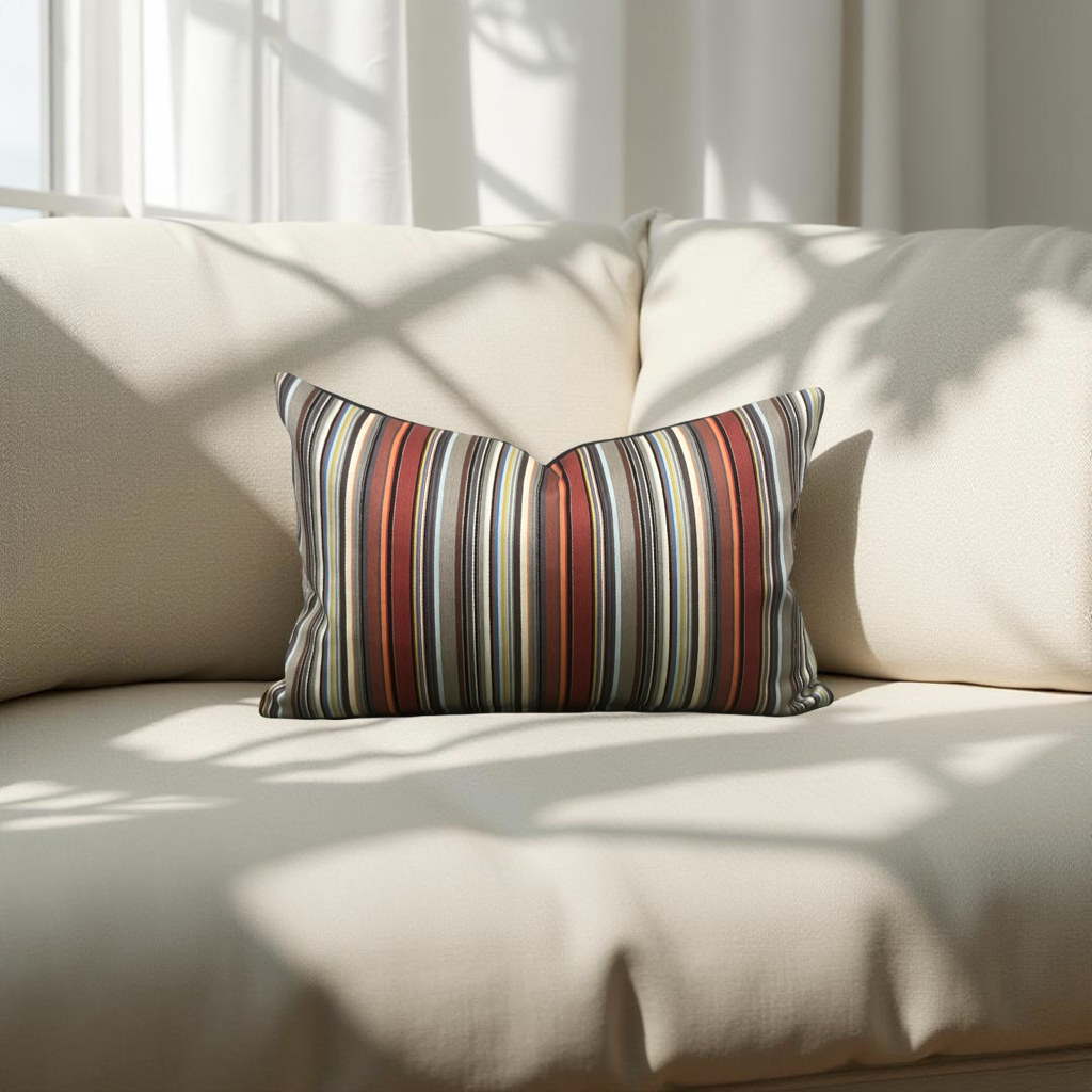 Harmonious Stripe 12X18" Knife Edge Decorative Lumbar Pillow