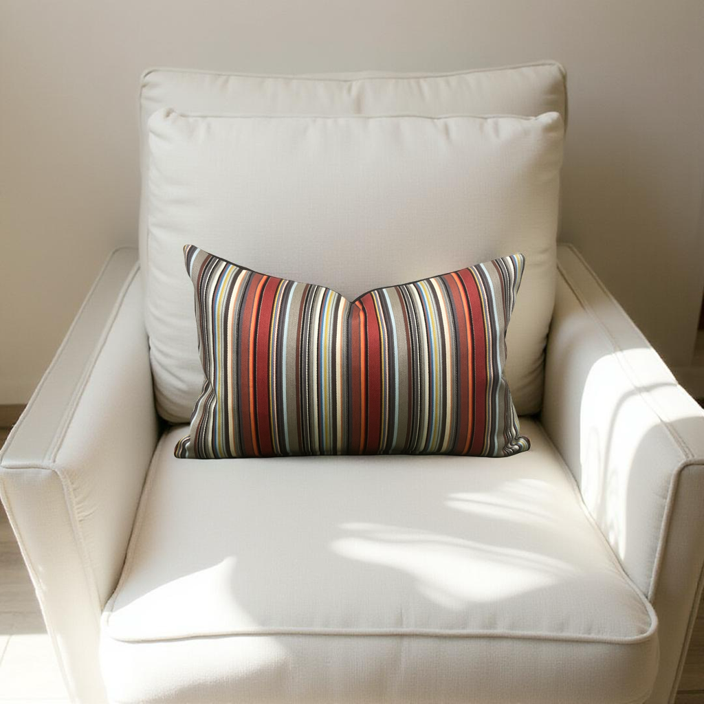 Harmonious Stripe 12X18" Knife Edge Decorative Lumbar Pillow
