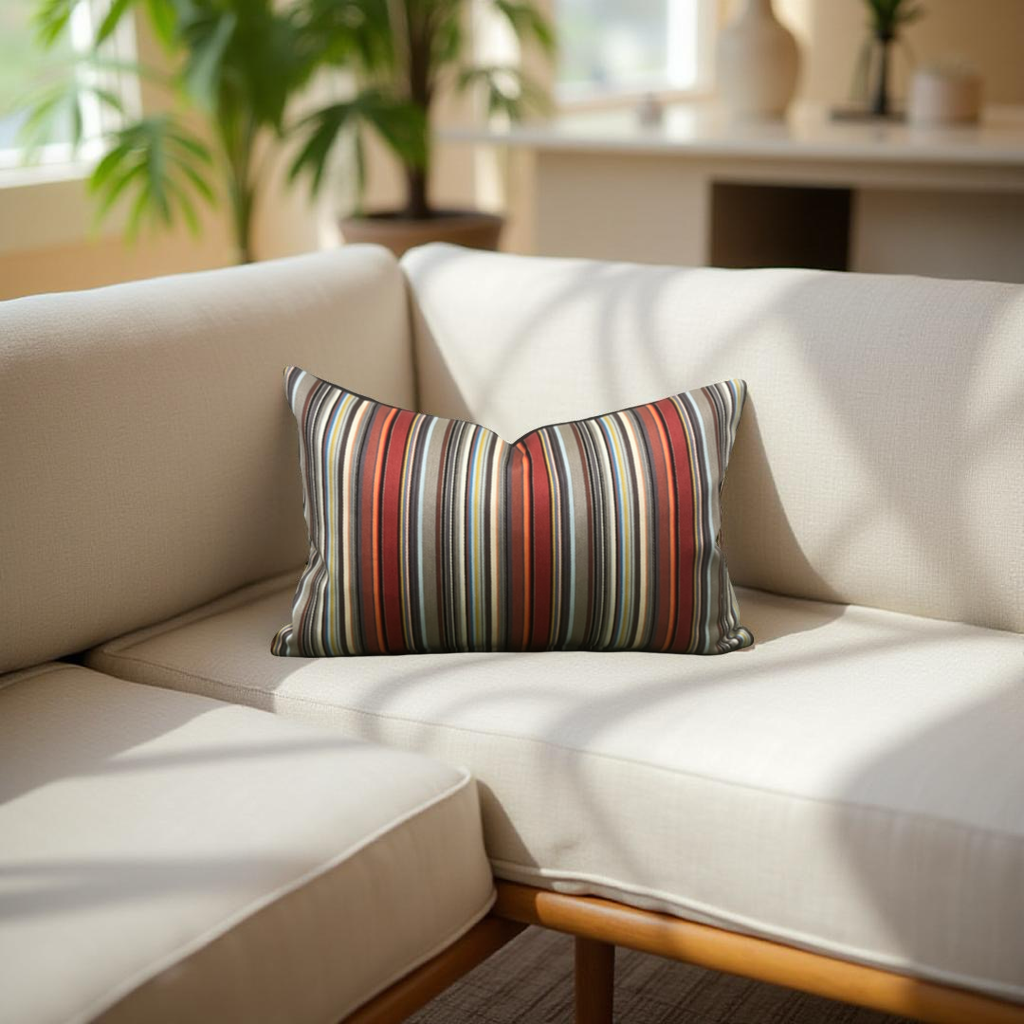 Harmonious Stripe 12X18" Knife Edge Decorative Lumbar Pillow