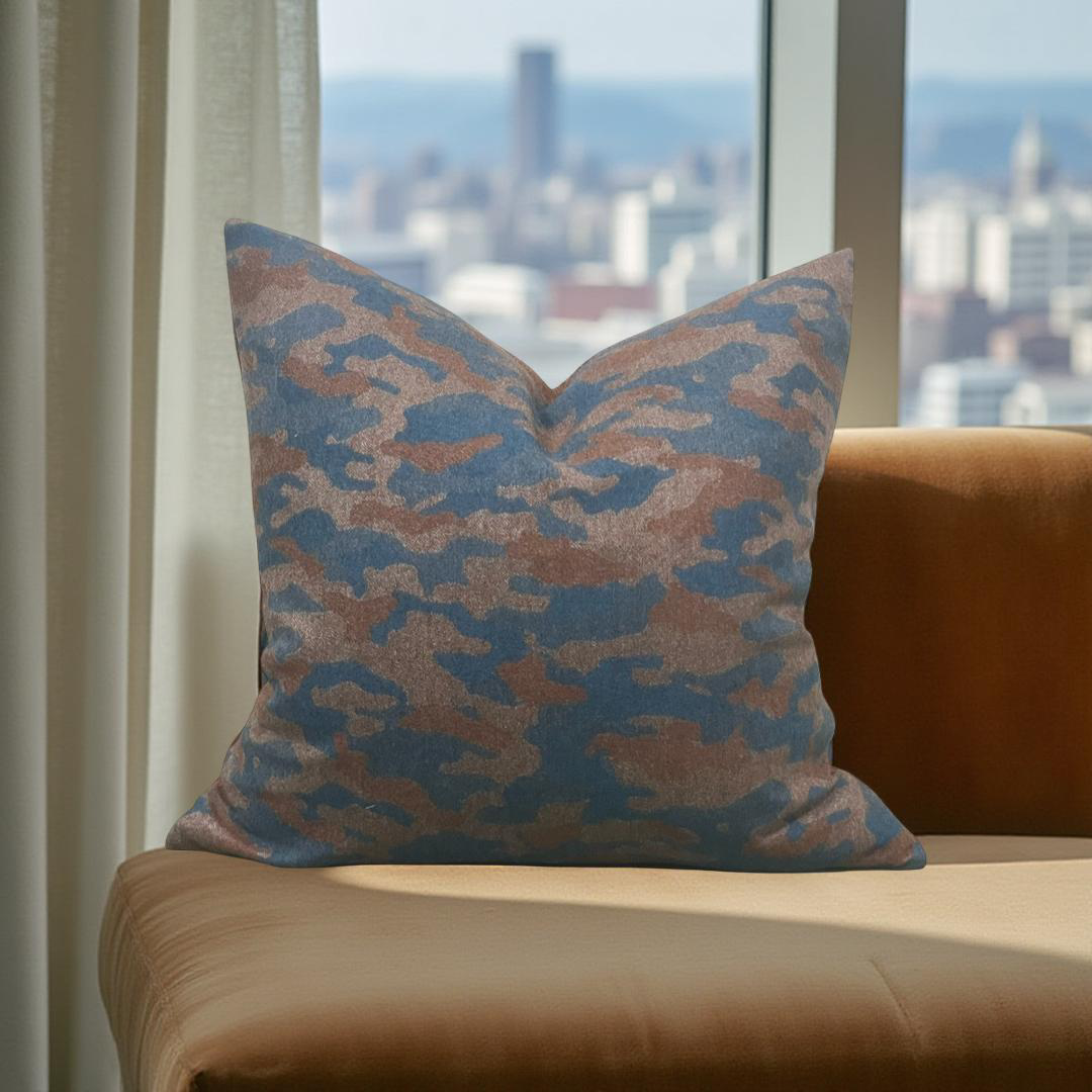 Cavendish Rust Teal 20x20" Knife Edge Decorative Throw Pillow
