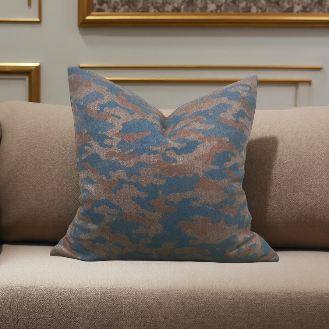 Cavendish Rust Teal 20x20" Knife Edge Decorative Throw Pillow