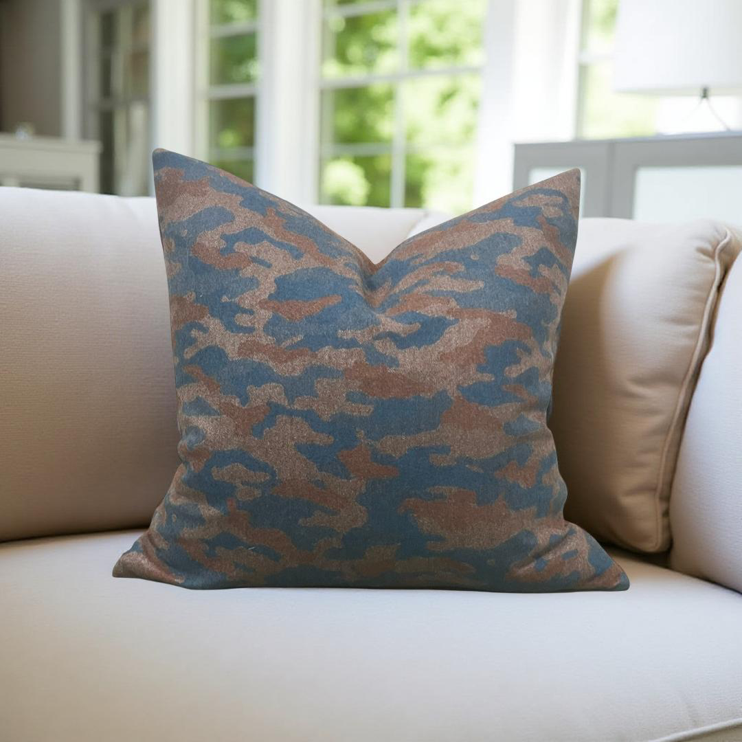 Cavendish Rust Teal 20x20" Knife Edge Decorative Throw Pillow