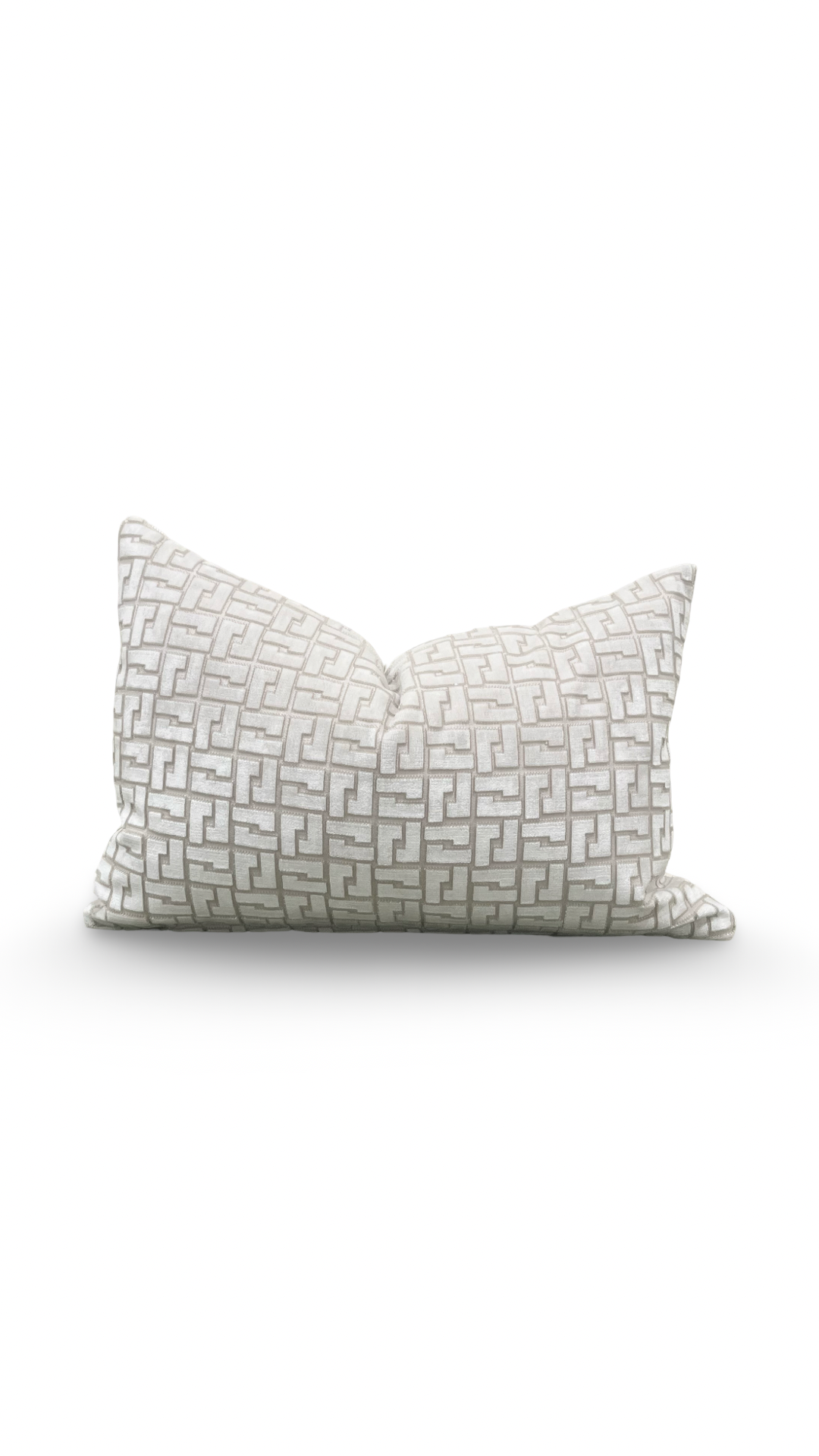 Interlock Whitewash 12X18" Knife Edge Decorative Lumbar Pillow