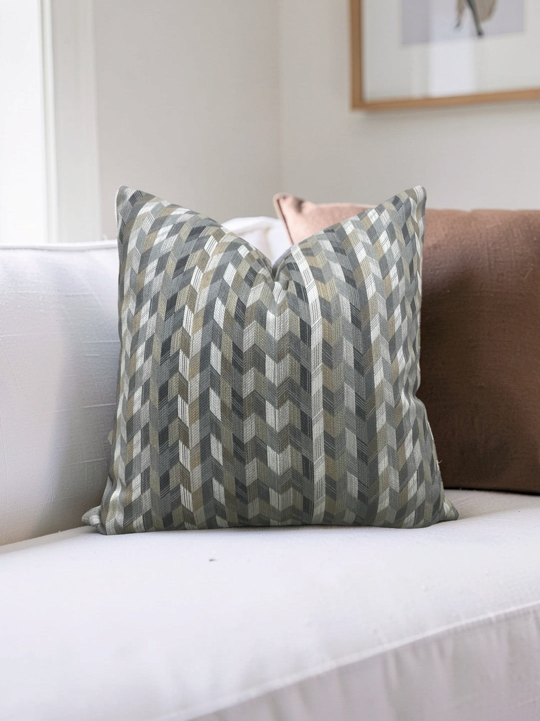 Romo Fabric Decorative Pillow Etto Tamarind 22x22" Knife Edge Cover