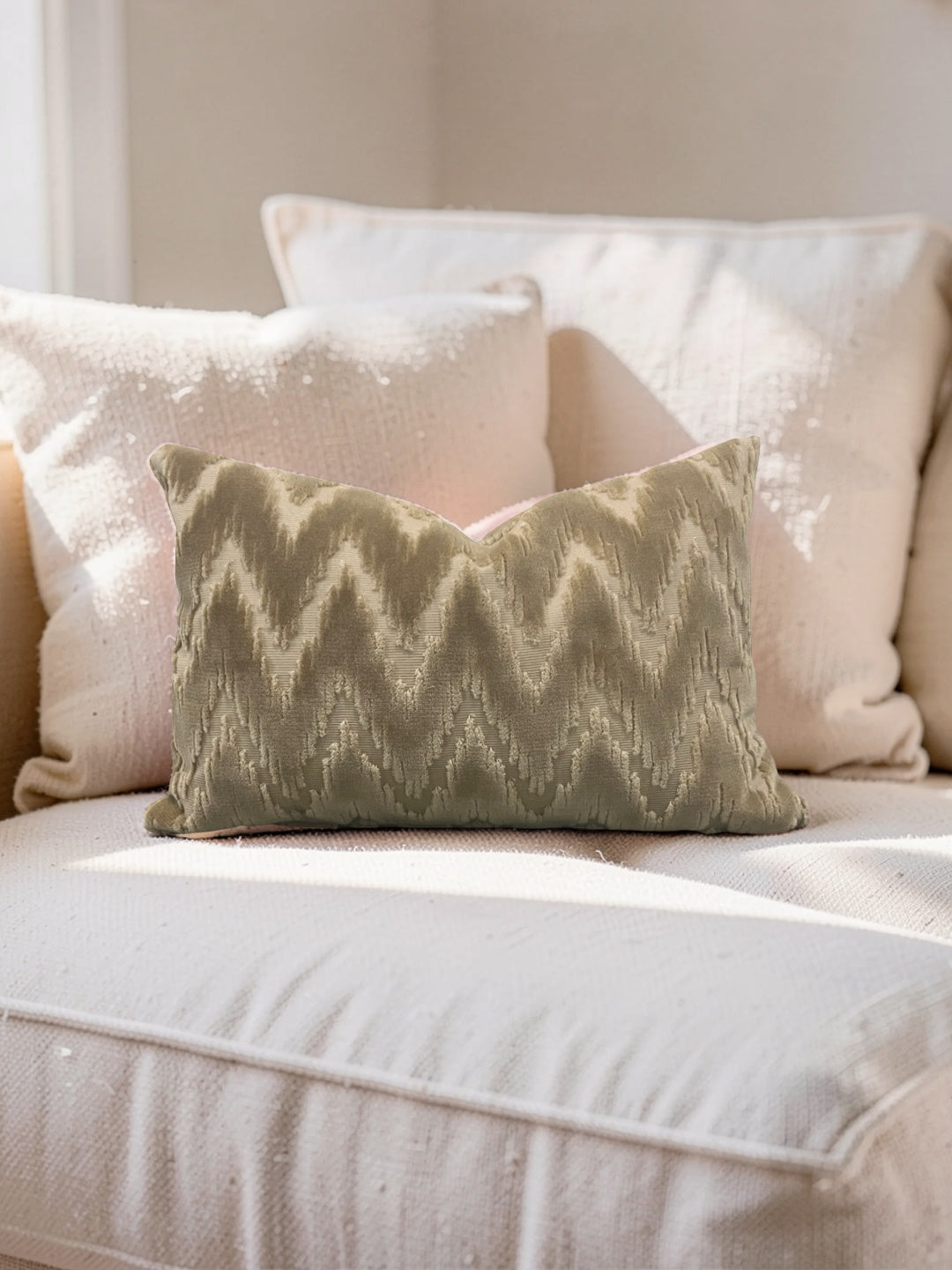 Brentano Fabric Lumbar Pillow Andamento 12x18" Knife Edge Cover