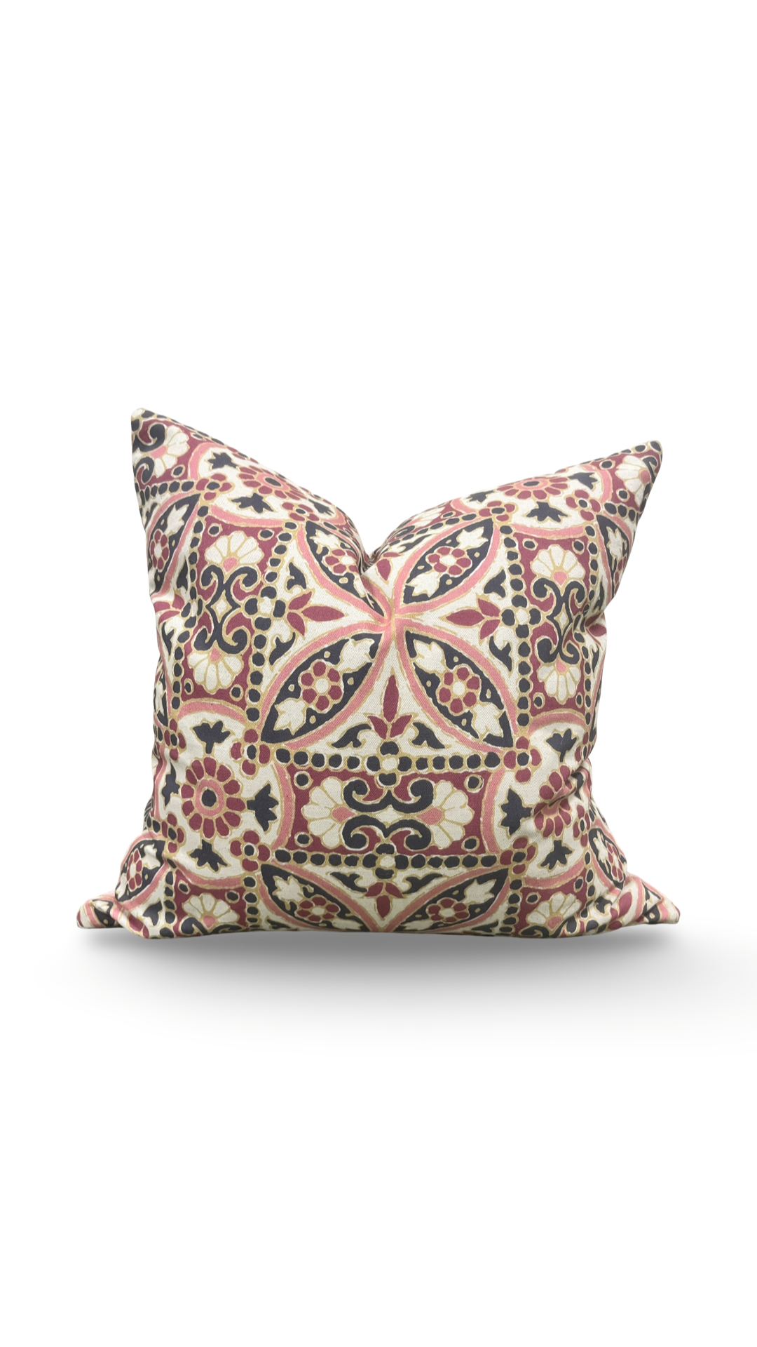 Designer Fabric Oman Berry 20x20" Knife Edge Decorative Throw Pillow