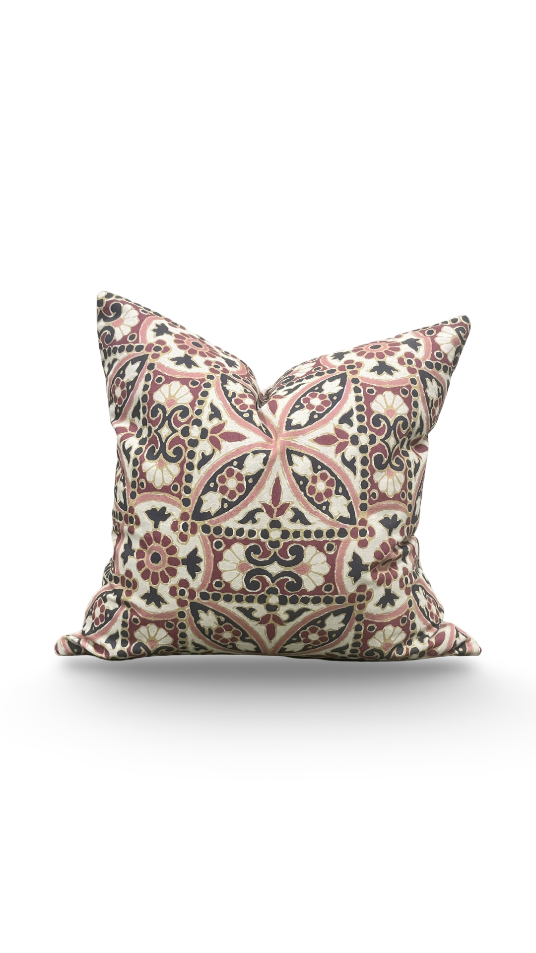 Designer Fabric Oman Berry 20x20" Knife Edge Decorative Throw Pillow