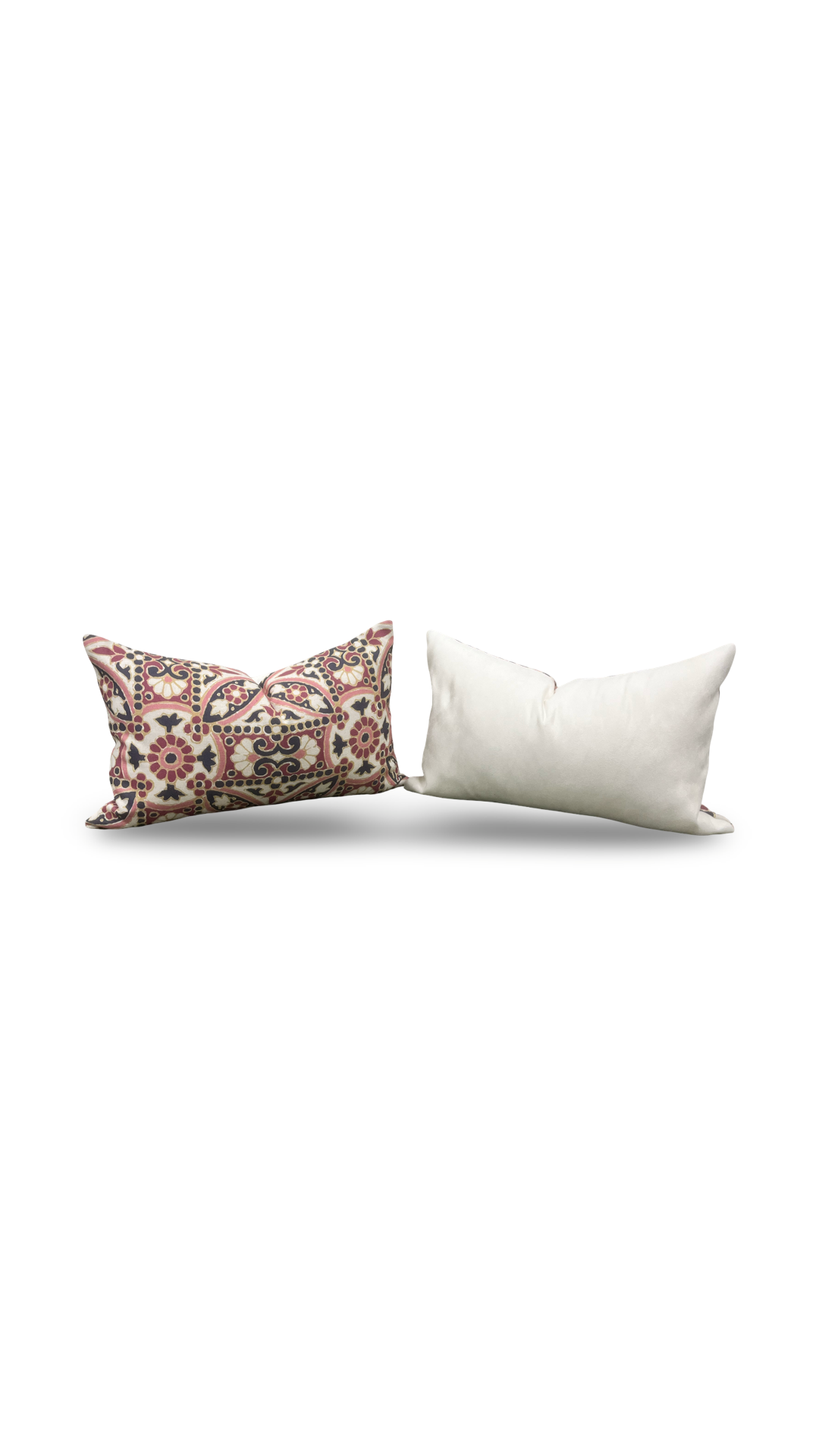 Designer Fabric Oman Berry 12x18" Knife Edge Decorative Lumbar Pillow