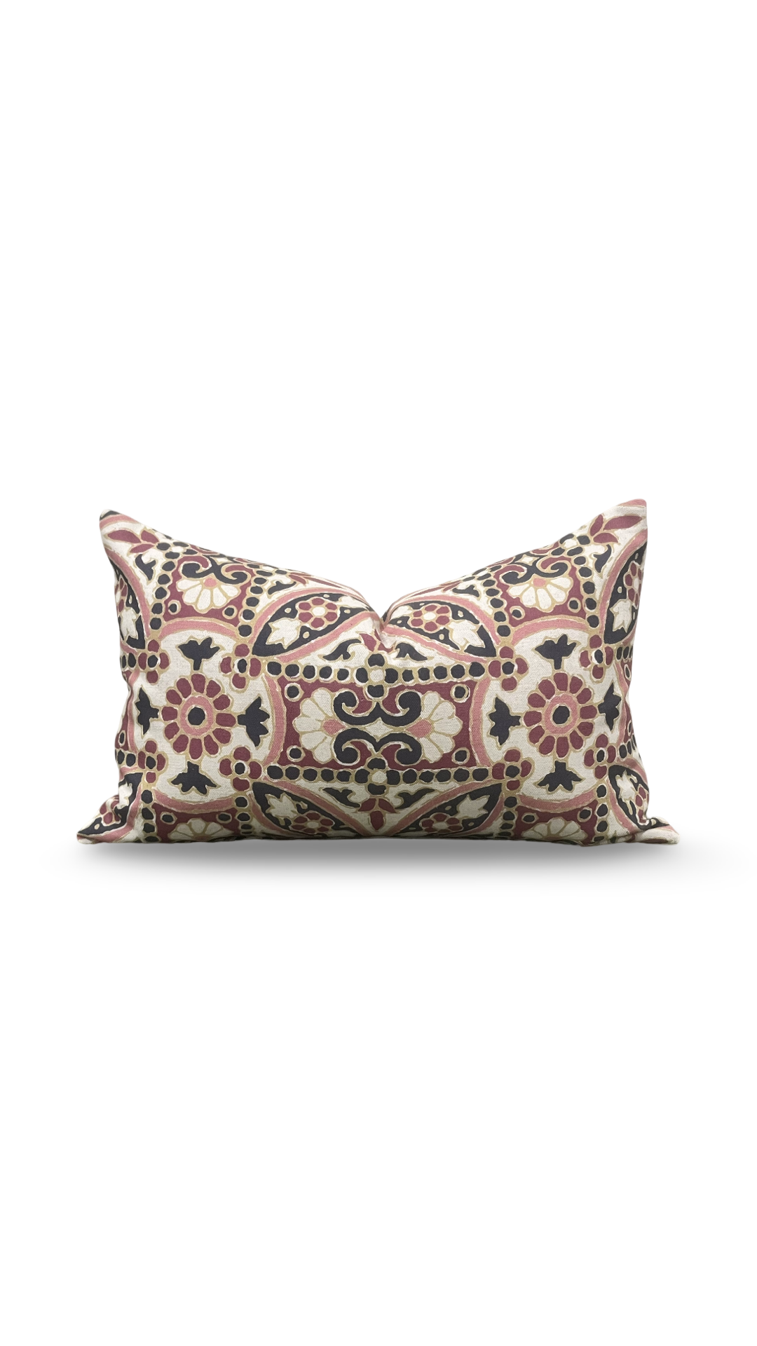 Designer Fabric Oman Berry 12x18" Knife Edge Decorative Lumbar Pillow