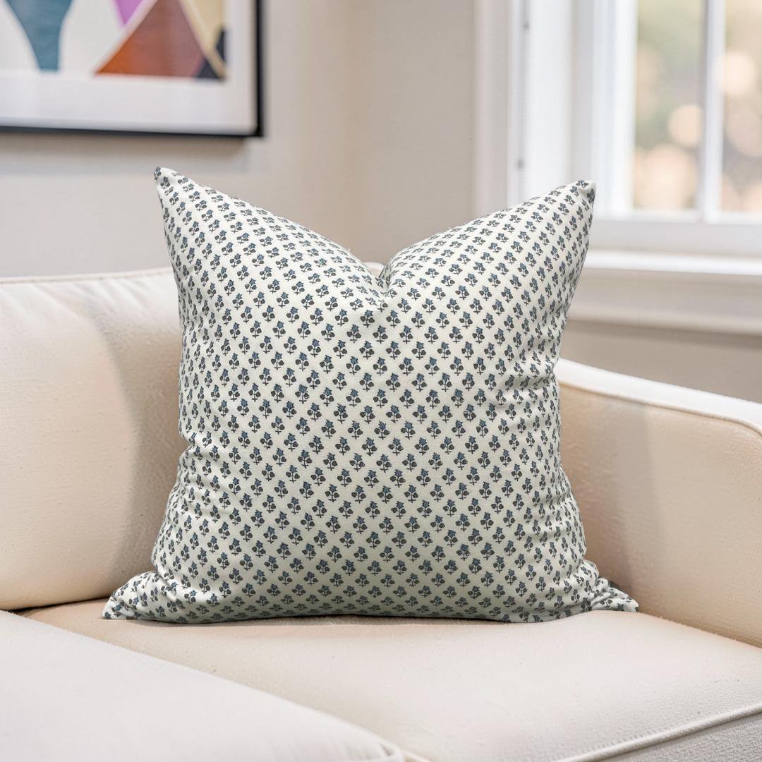Decorative Pillow Mobby Indigo 22x22" Knife Edge Cover