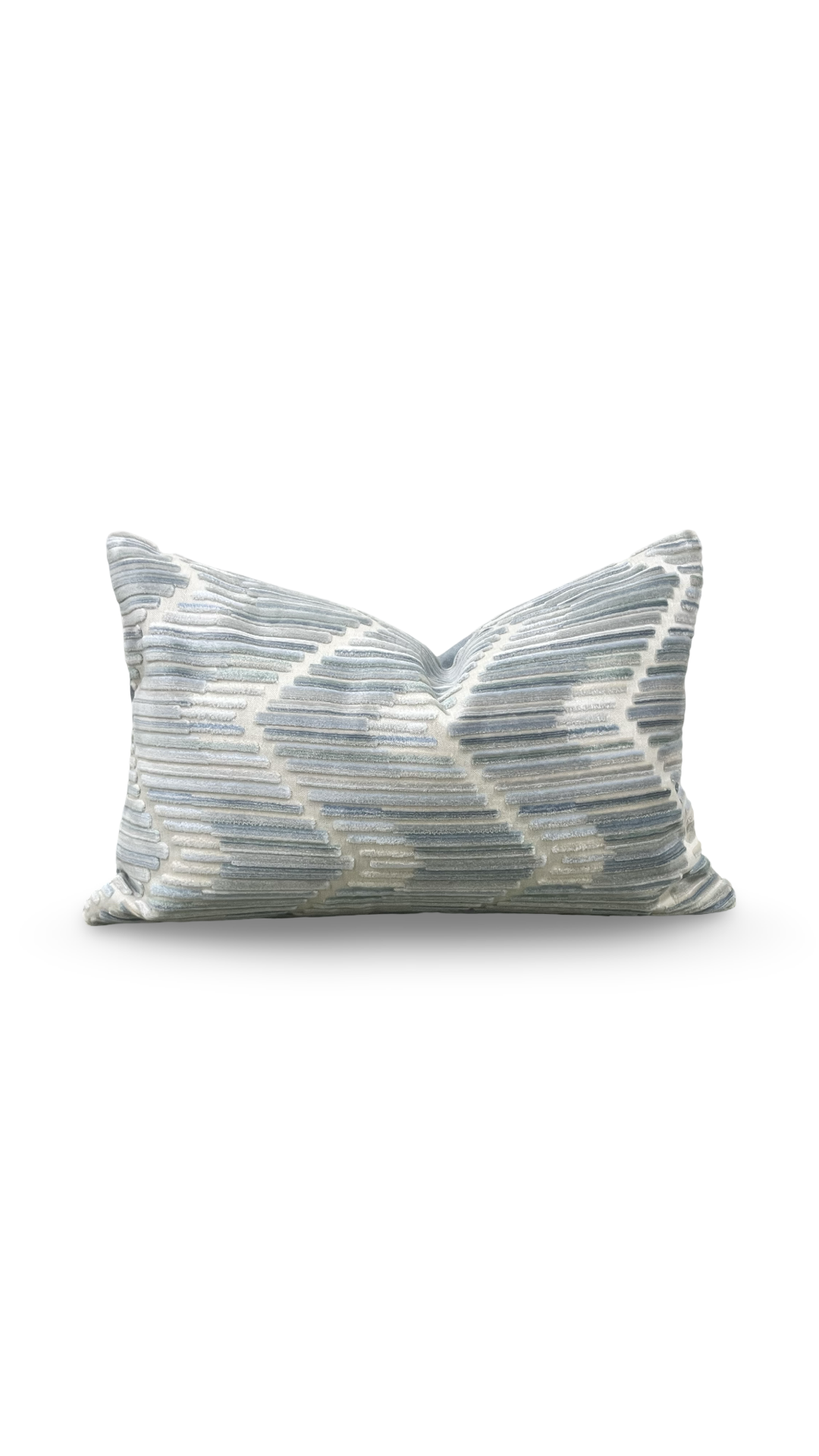 Designer Fabric Highs And Lows Silver 12x18" Knife Edge Lumbar Pillow
