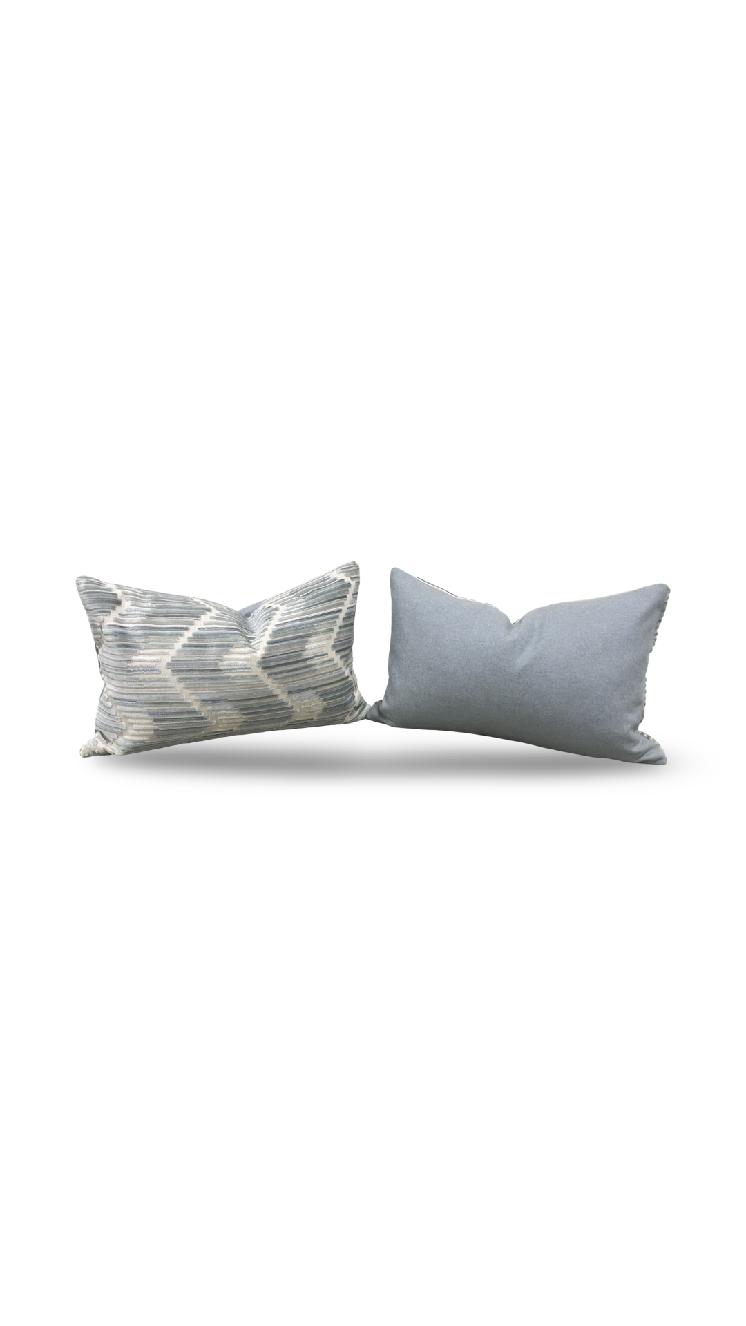 Designer Fabric Highs And Lows Silver 12x18" Knife Edge Lumbar Pillow