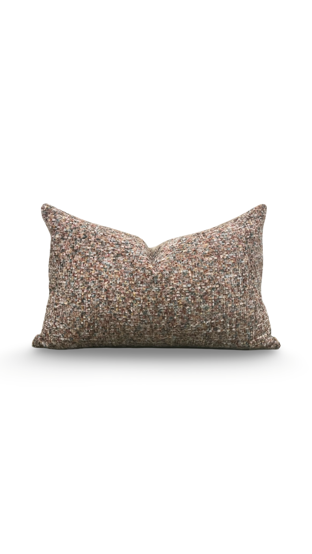 Designer Fabric Chenille Multi Colored 12X18" Knife Edge Decorative Lumbar Pillow
