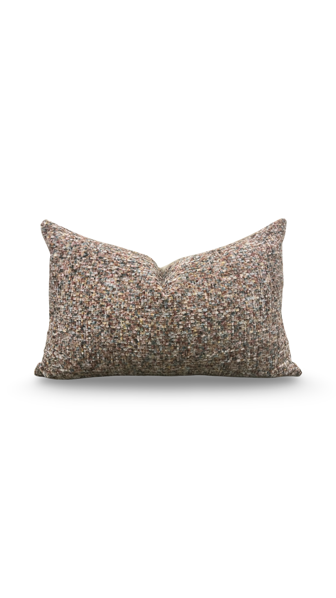 Designer Fabric Chenille Multi Colored 12X18" Knife Edge Decorative Lumbar Pillow