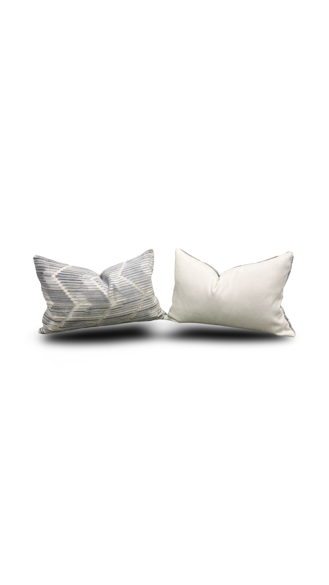 Chair Pillow - Highs And Lows Silver 12x18" Knife Edge Decorative Lumbar Pillow