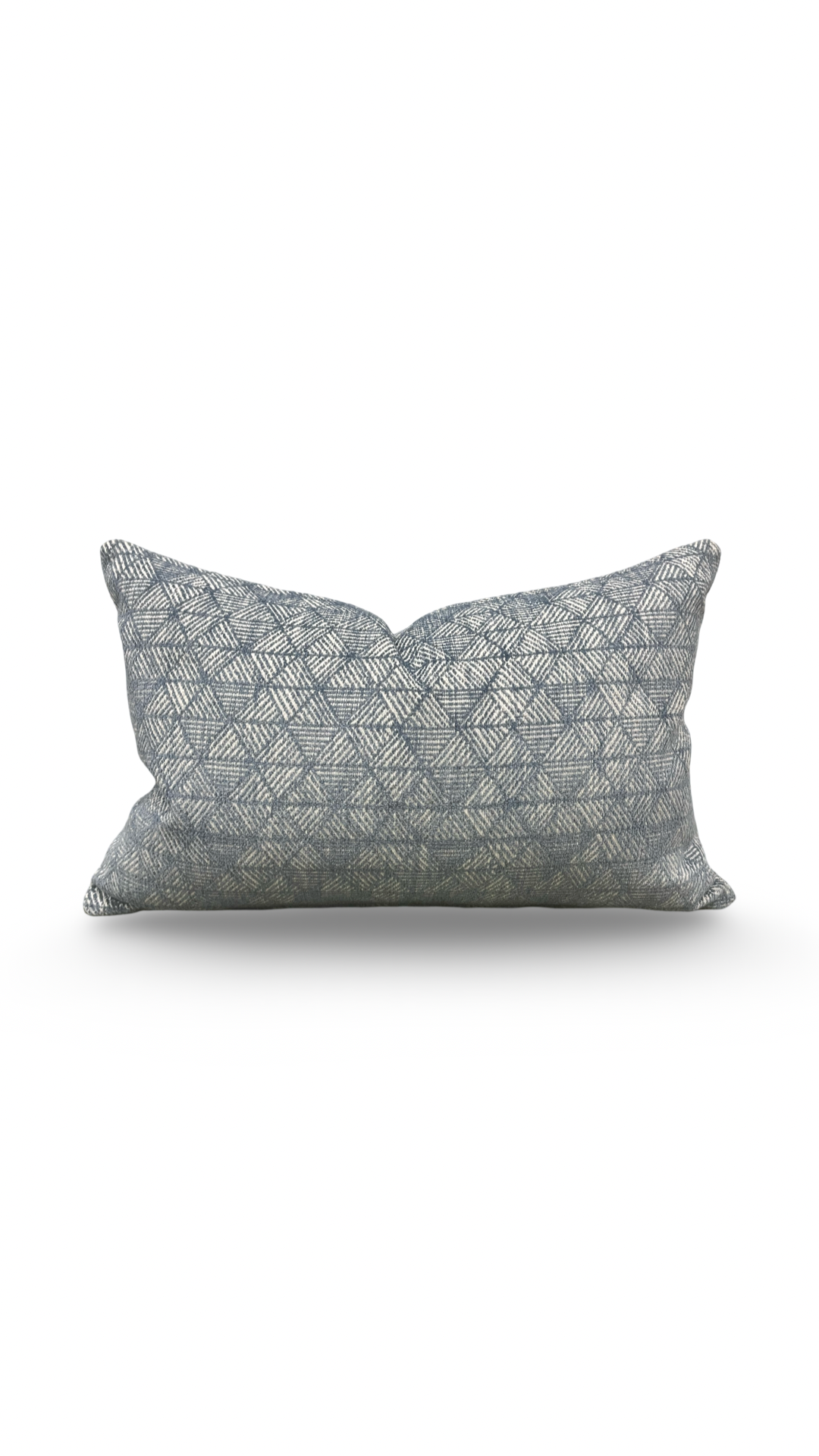 Pale Blue and Cream Geometric Patterned 12x18" Knife Edge Decorative Lumbar Pillow