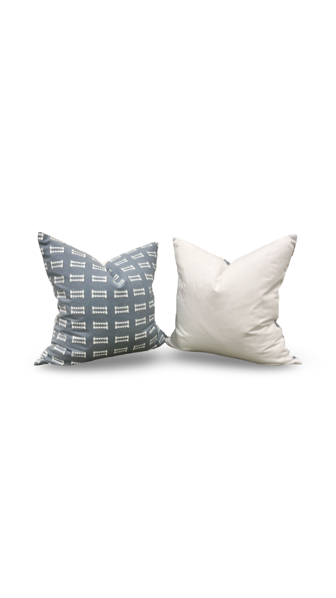 Light Blue and White Embroidered 22x22" Knife Edge Decorative Pillow