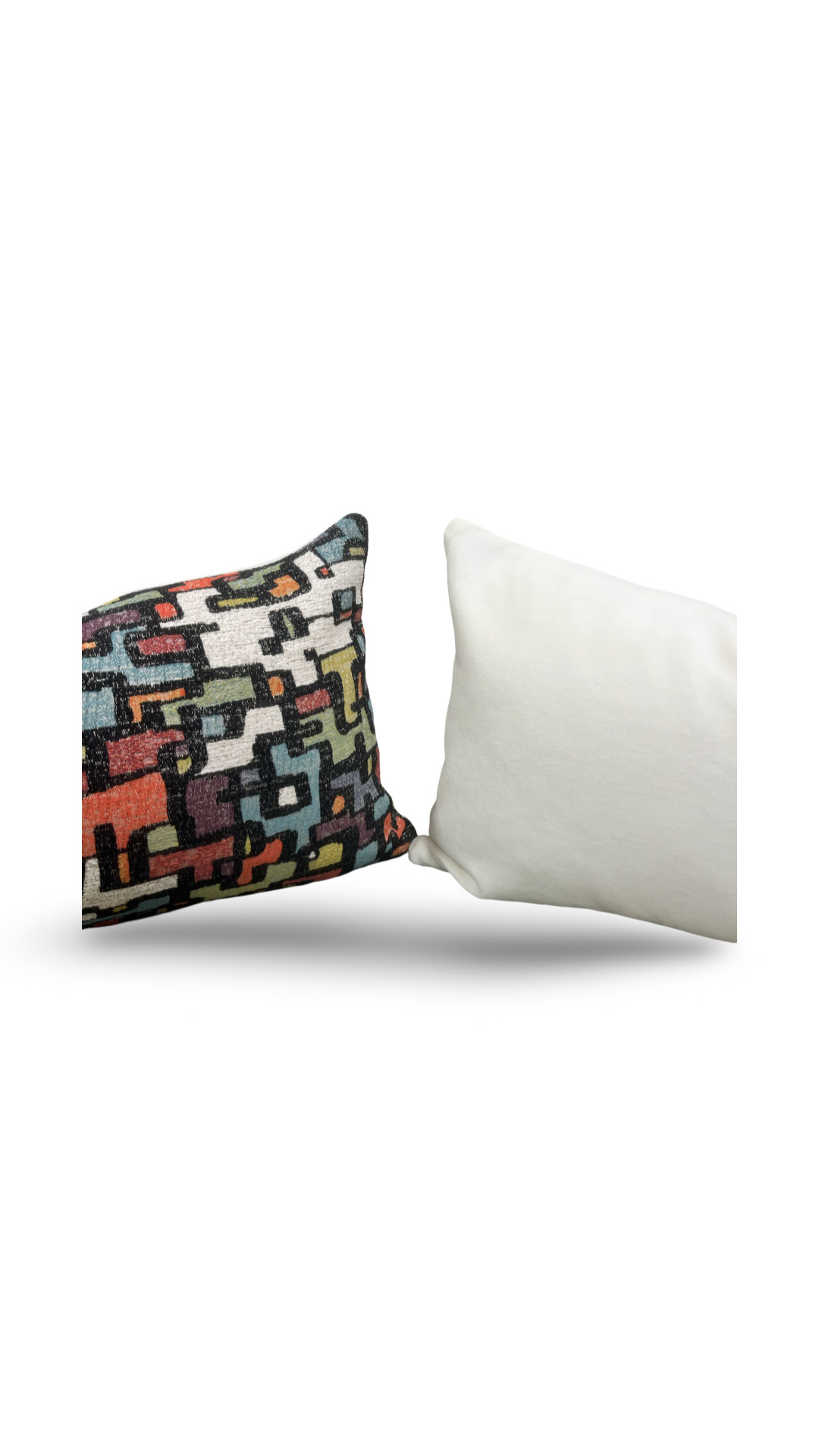 Designer Fabric Puzzle Gumdrop 12x18" Knife Edge Decorative Lumbar Pillow