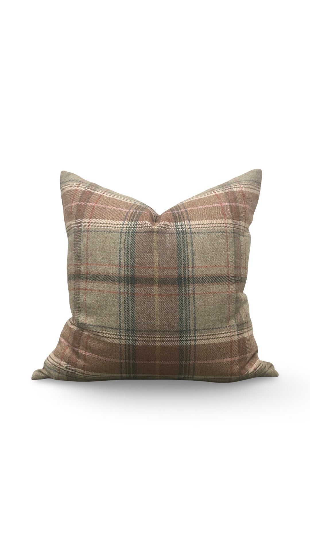 Lee Jofa Decorative Pillow Shetland Plaid Quartz 20x20" Knife Edge Cover