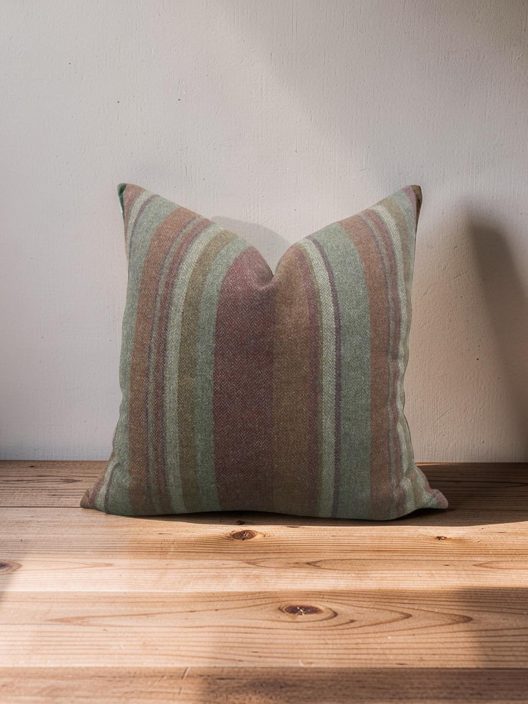 Mulberry Decorative Pillow Lindisfarne Stripe 20x20" Knife Edge Cover