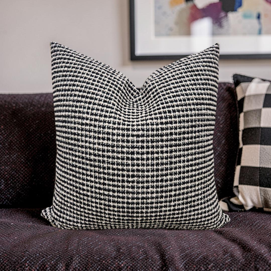 Decorative Pillow Coco Damier 22x22" Knife Edge Cover