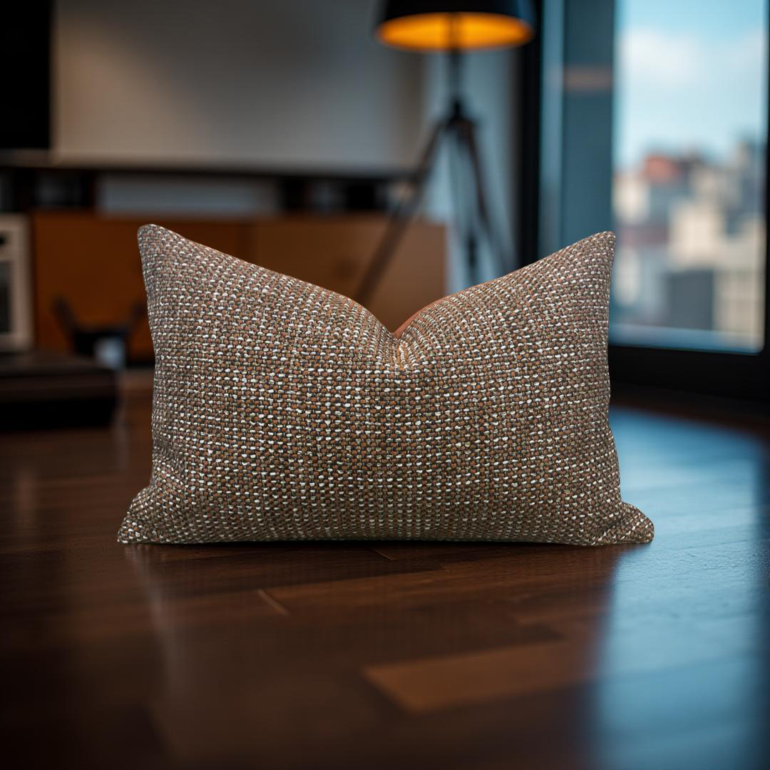Macrotweed Amber 12X18" Knife Edge Decorative Lumbar Pillow