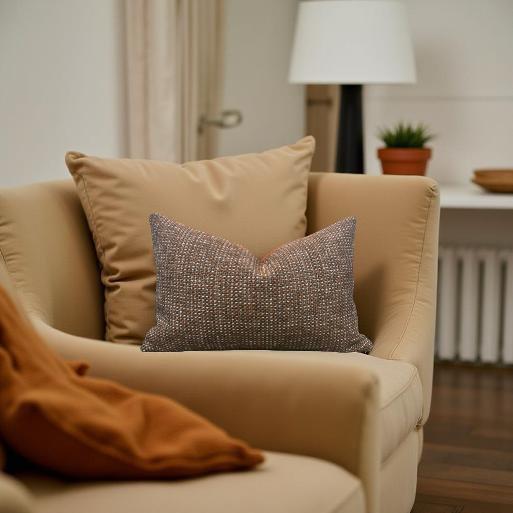 Macrotweed Amber 12X18" Knife Edge Decorative Lumbar Pillow