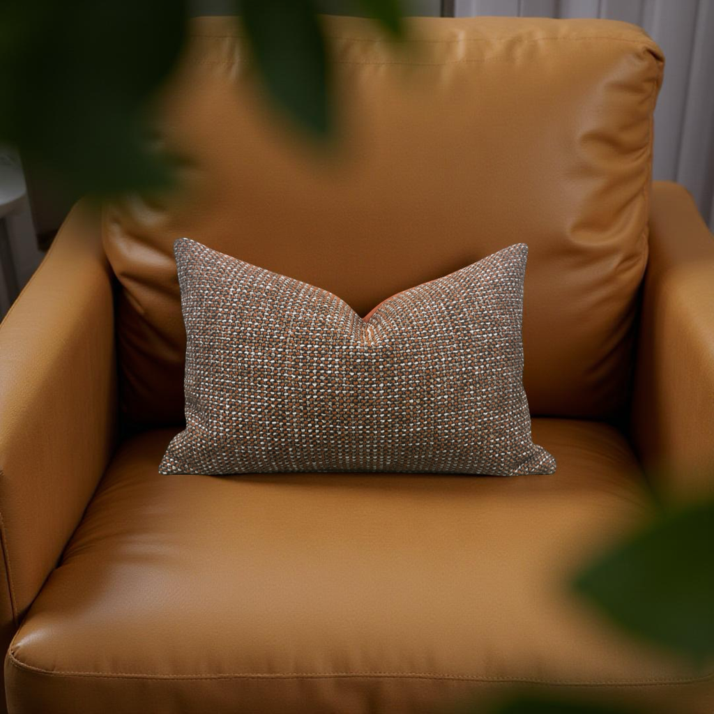 Macrotweed Amber 12X18" Knife Edge Decorative Lumbar Pillow