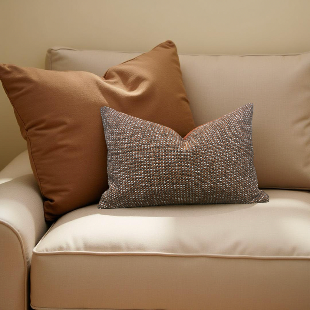 Macrotweed Amber 12X18" Knife Edge Decorative Lumbar Pillow
