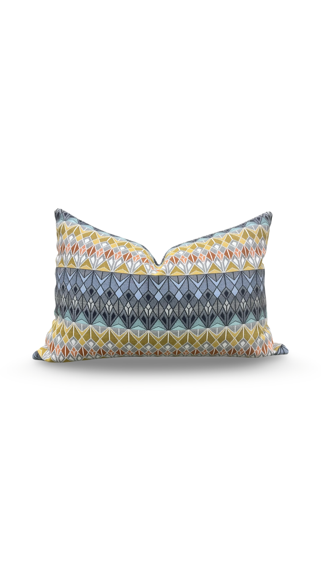 Luxury Fabric Vitreum Toscanini Glass 12x18" Knife Edge Decorative Lumbar Pillow