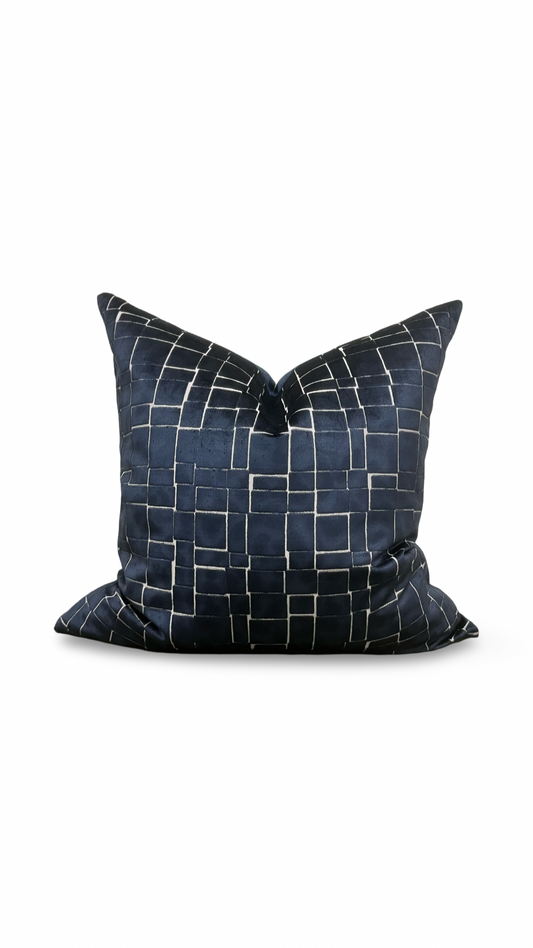Mayfair Navy 22x22" Knife Edge Decorative Pillow