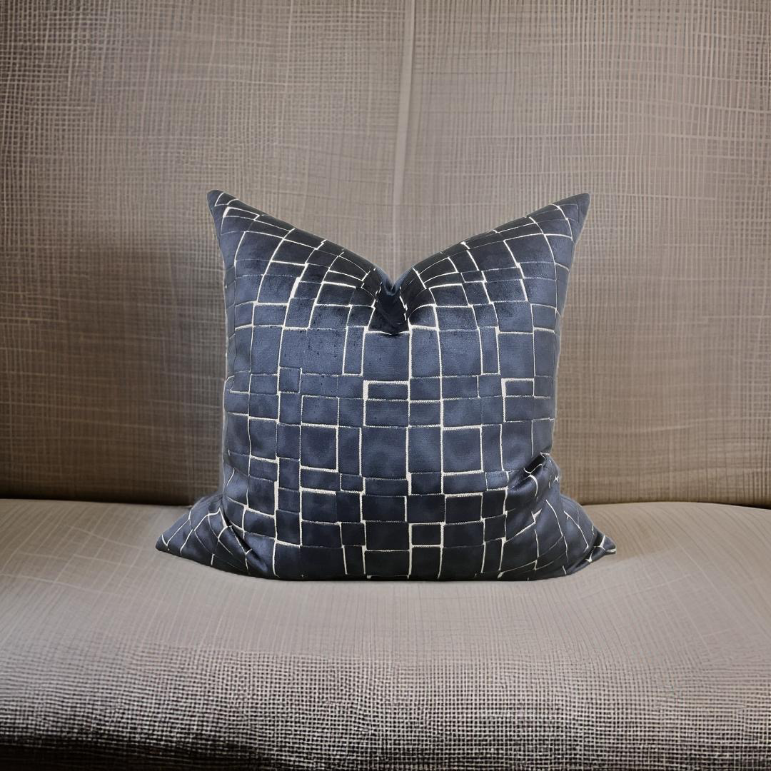 Mayfair Navy 22x22" Knife Edge Decorative Pillow