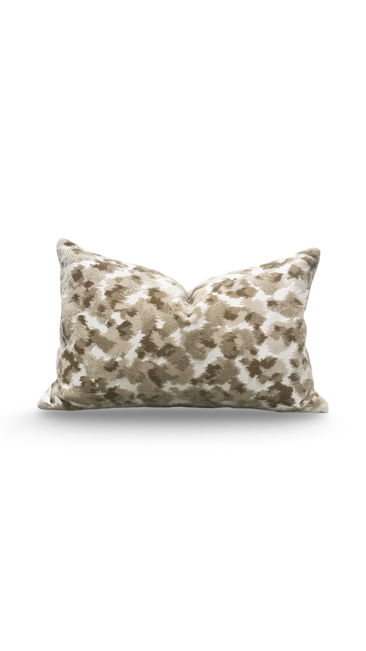 Decorative Lumbar 12x18 Knife Edge Pillow Java Ecru