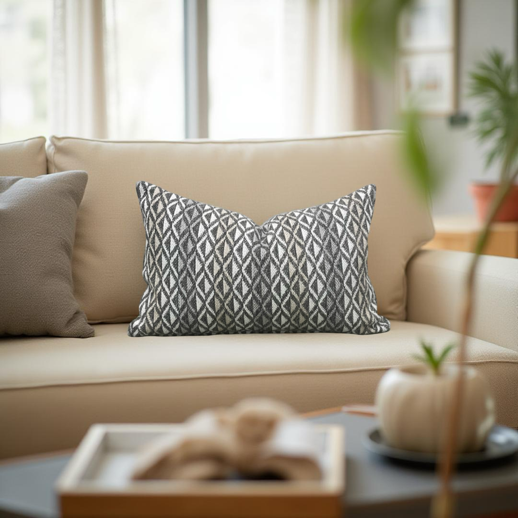 Marissa Granite 12X18" Knife Edge Decorative Lumbar Pillow